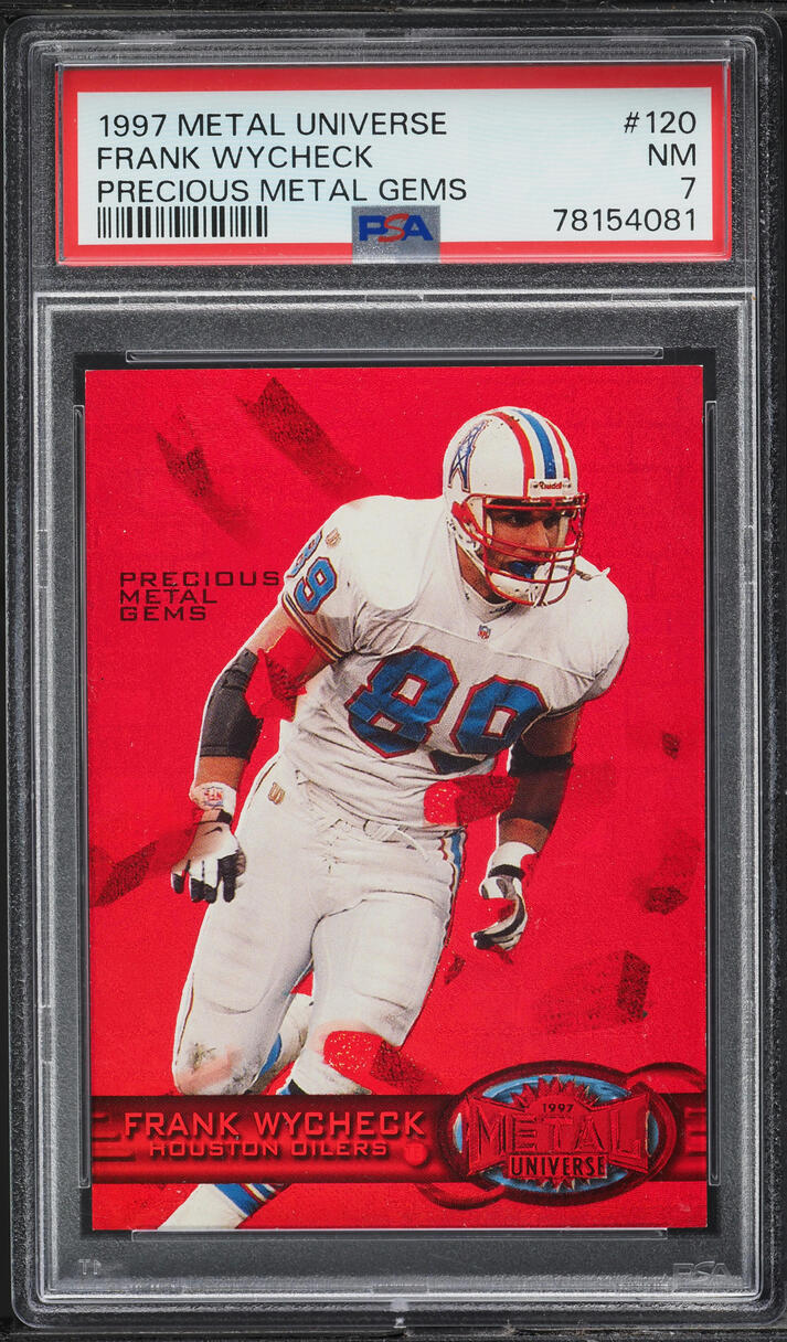 1997 Metal Universe Precious Metal Gems PMG Red Frank Wycheck /150 #120 PSA 7