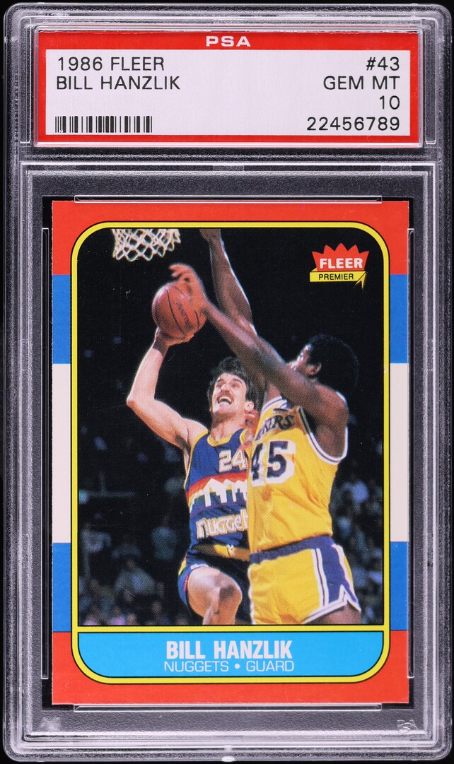 1986 Fleer Basketball Bill Hanzlik #43 PSA 10 GEM MINT