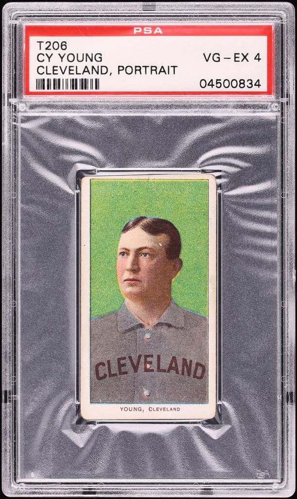 1909-11 T206 Cy Young CLEVELAND, PORTRAIT, PIEDMONT PSA 4 VGEX