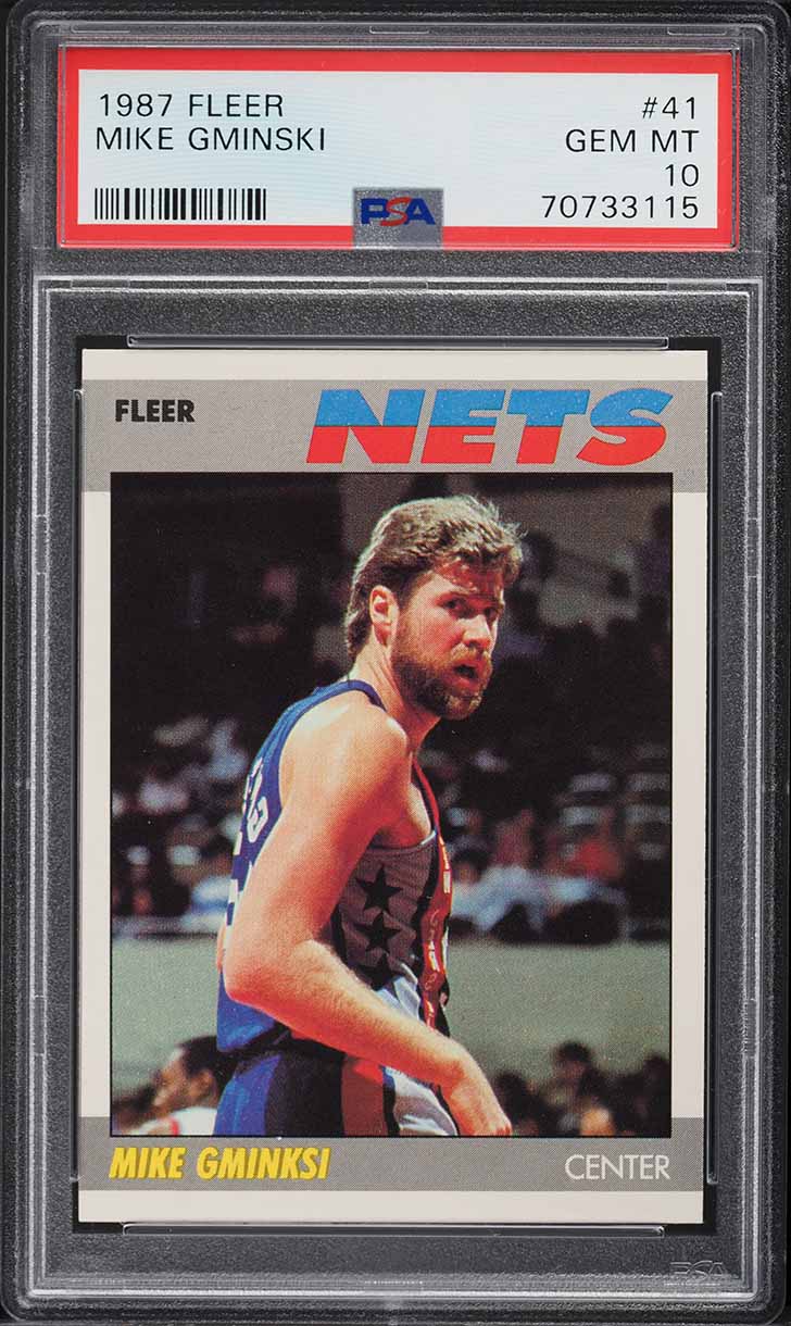 1987 Fleer Basketball Mike Gminski #41 PSA 10 GEM MINT