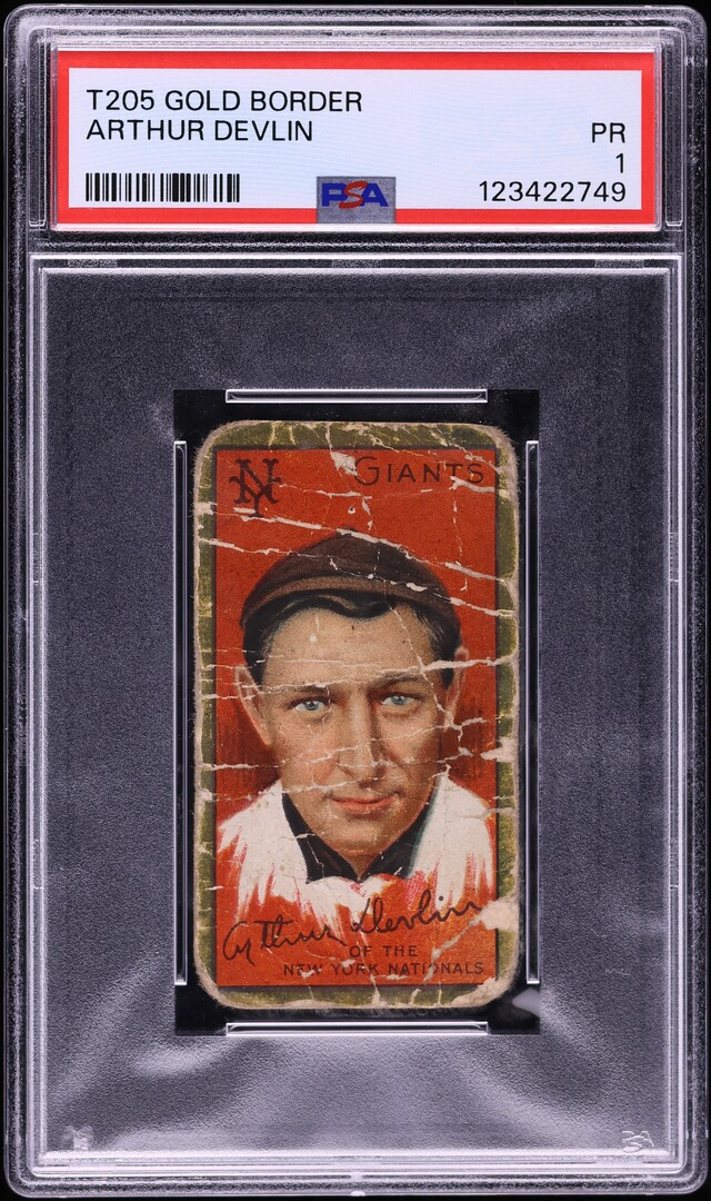 1911 T205 Gold Border Arthur Devlin PSA 1 PR