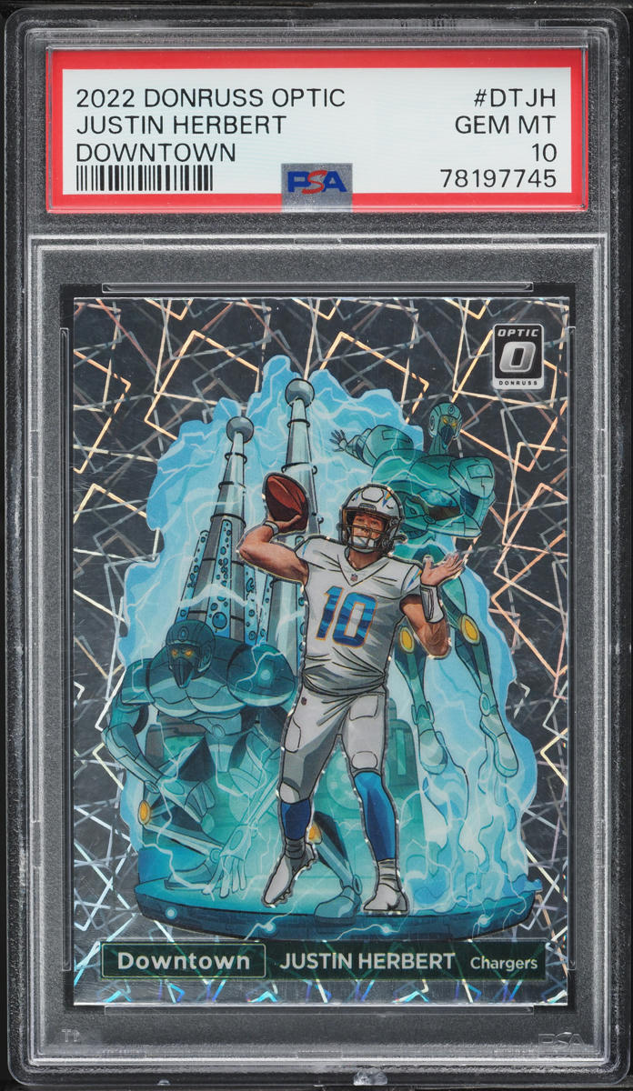 2022 Panini Donruss Optic Downtown Justin Herbert #DTJH PSA 10 GEM MINT