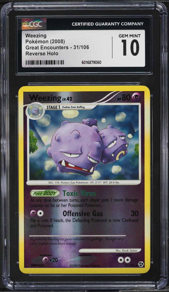 2008 Pokemon DP Great Encounters Reverse Holo Weezing #31 CGC 10 GEM MINT