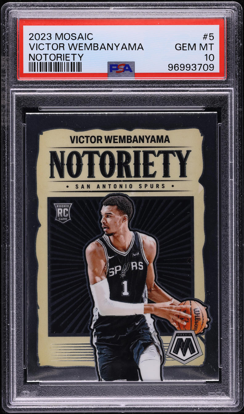 2023 Panini Mosaic Notoriety Victor Wembanyama ROOKIE #5 PSA 10 GEM MINT