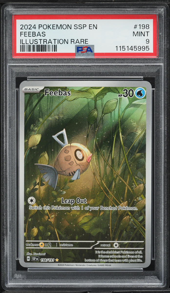 2024 Pokemon Scarlet & Violet Surging Sparks AR Feebas #198 PSA 9 MINT