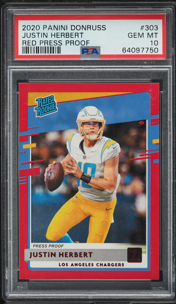 2020 Donruss Red Press Proof Justin Herbert ROOKIE #303 PSA 10 GEM MINT