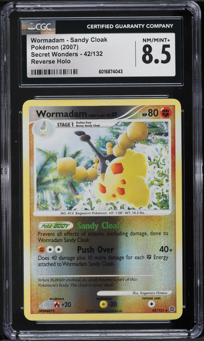 2007 Pokemon DP Secret Wonders Reverse Holo Wormadam Sandy Cloak #42 CGC 8.5