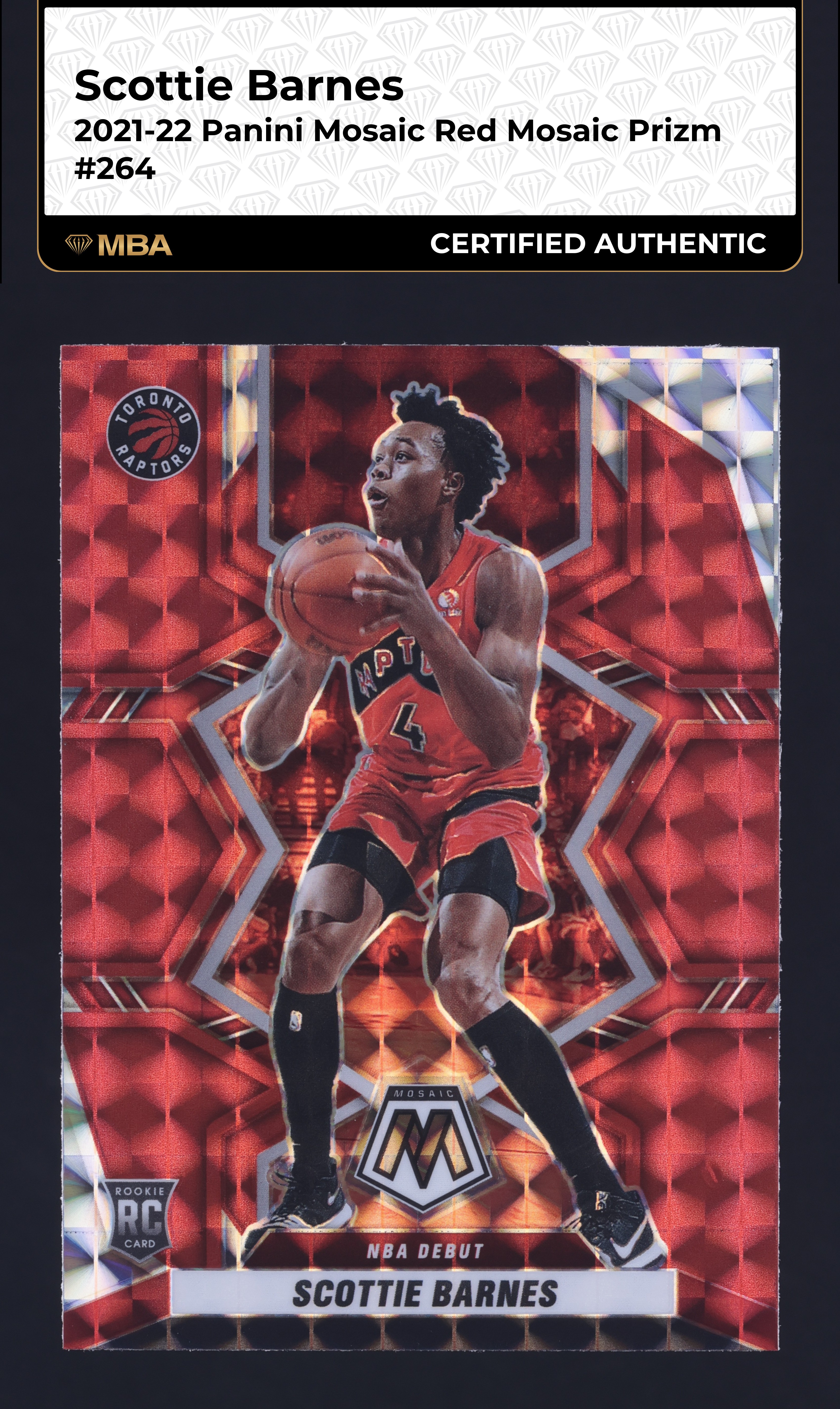 2021 Panini Mosaic Red Scottie Barnes ROOKIE #264 MBA AUTH
