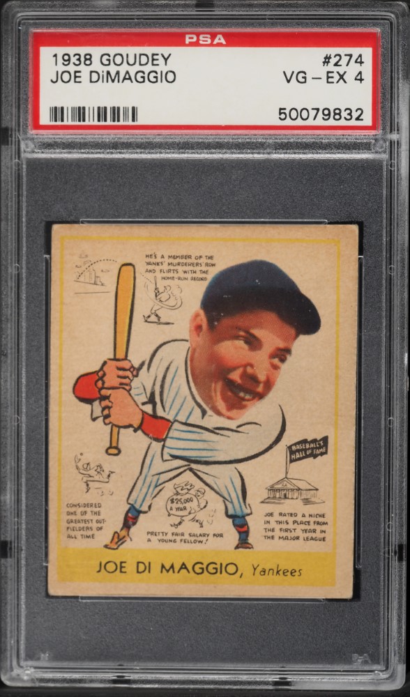 1938 Goudey Joe DiMaggio ROOKIE #274 PSA 4 VGEX