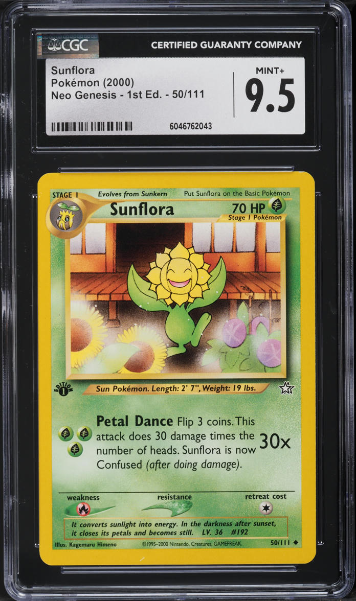 2000 Pokemon Neo Genesis 1st Edition Sunflora #50 CGC 9.5 MINT+
