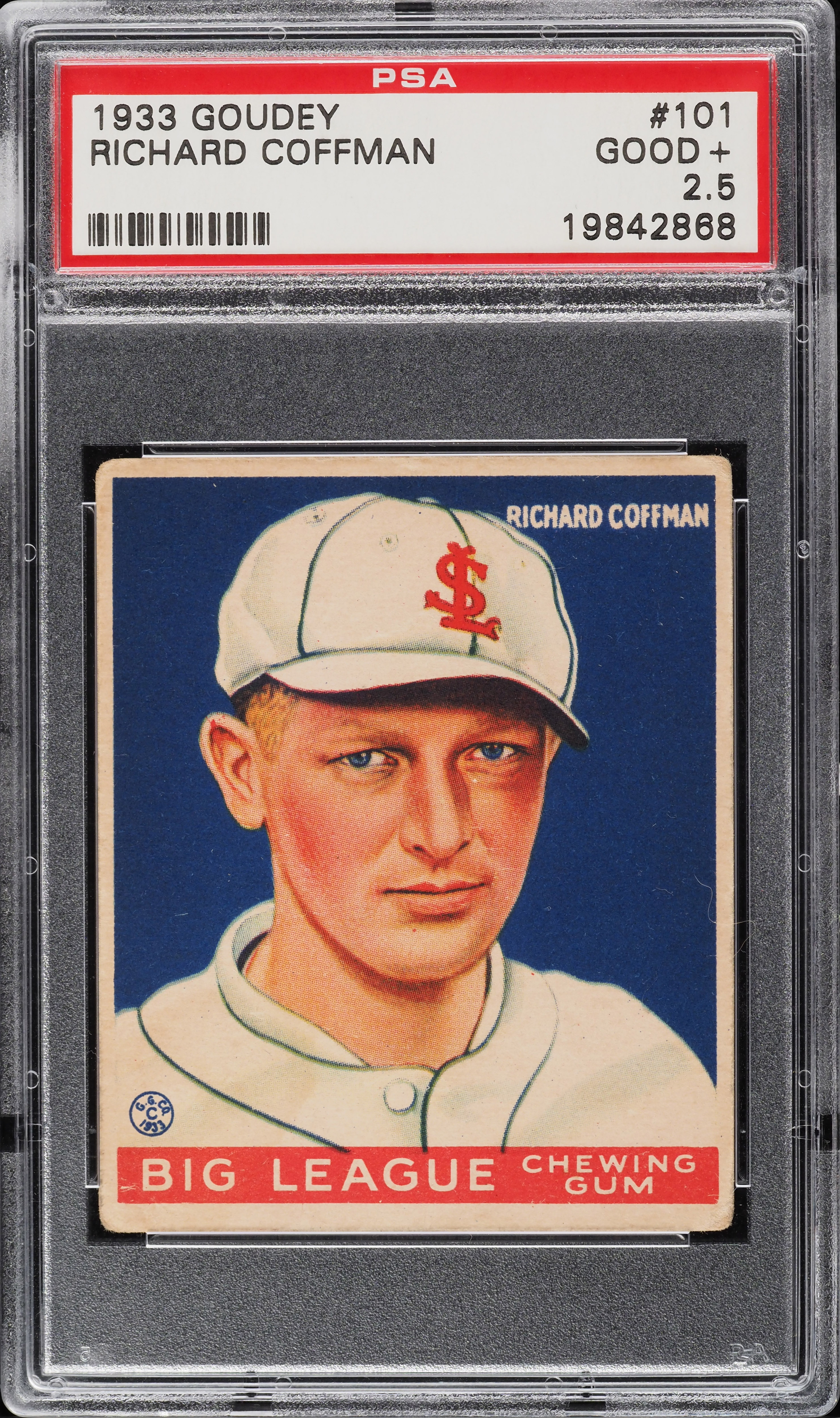 1933 Goudey Richard Coffman #101 PSA 2.5 GD+