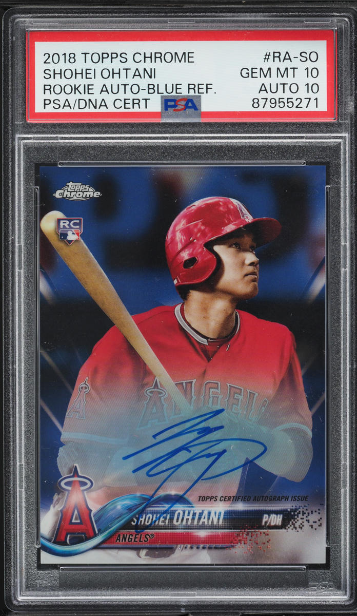 2018 Topps Chrome Blue Refractor Shohei Ohtani ROOKIE AUTO DNA 10 /150 PSA 10