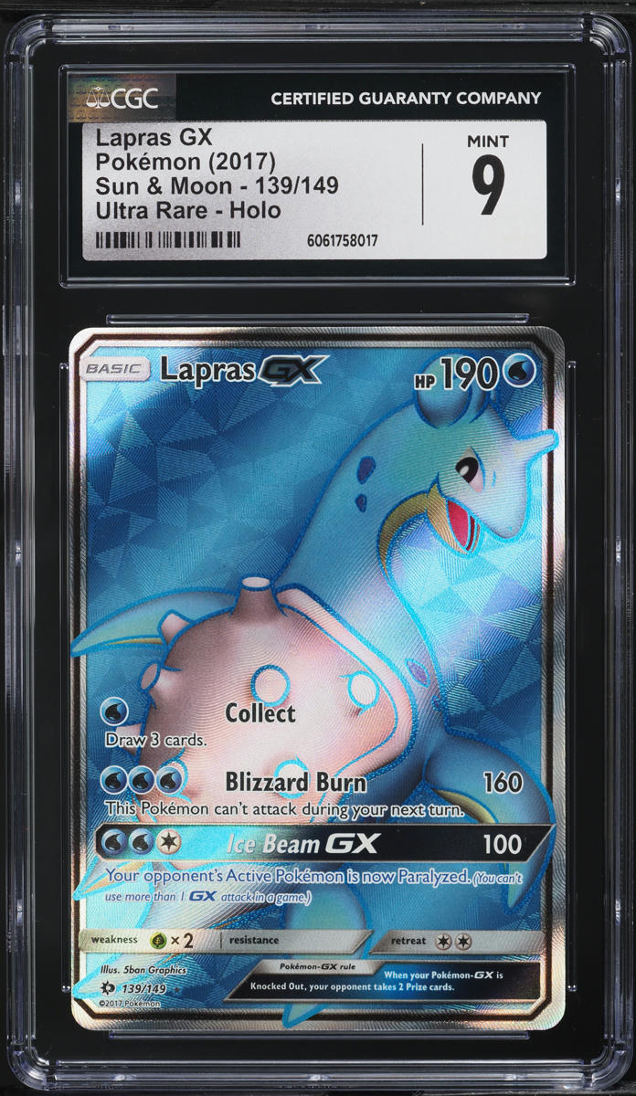 2017 Pokemon Sun & Moon Full Art Lapras GX #139 CGC 9 MINT