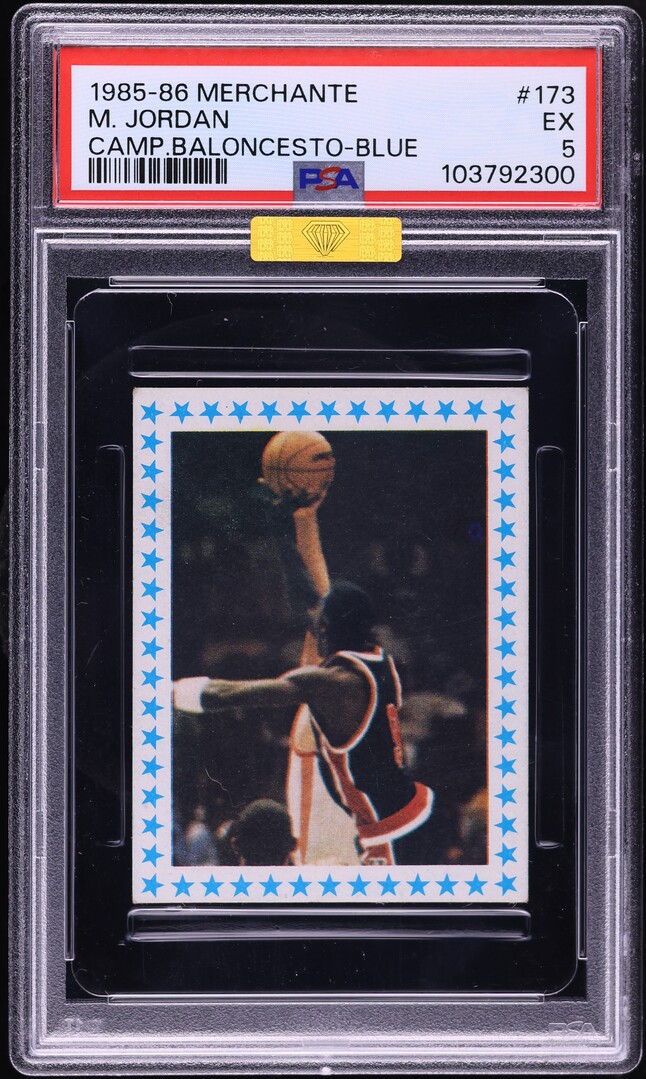 1985 Merchante Campeonato Blue Michael Jordan ROOKIE #173 MBA PSA 5 EX