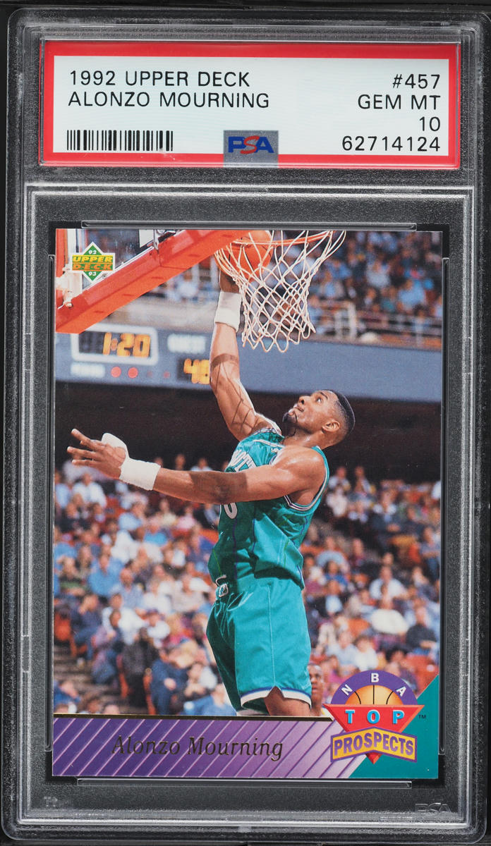 1992 Upper Deck Basketball Alonzo Mourning ROOKIE #457 PSA 10 GEM MINT