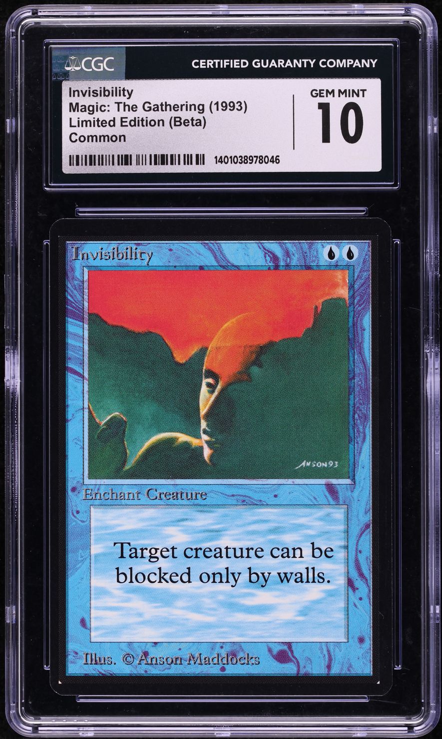 1993 Magic The Gathering MTG Beta Invisibility CGC 10 GEM MINT