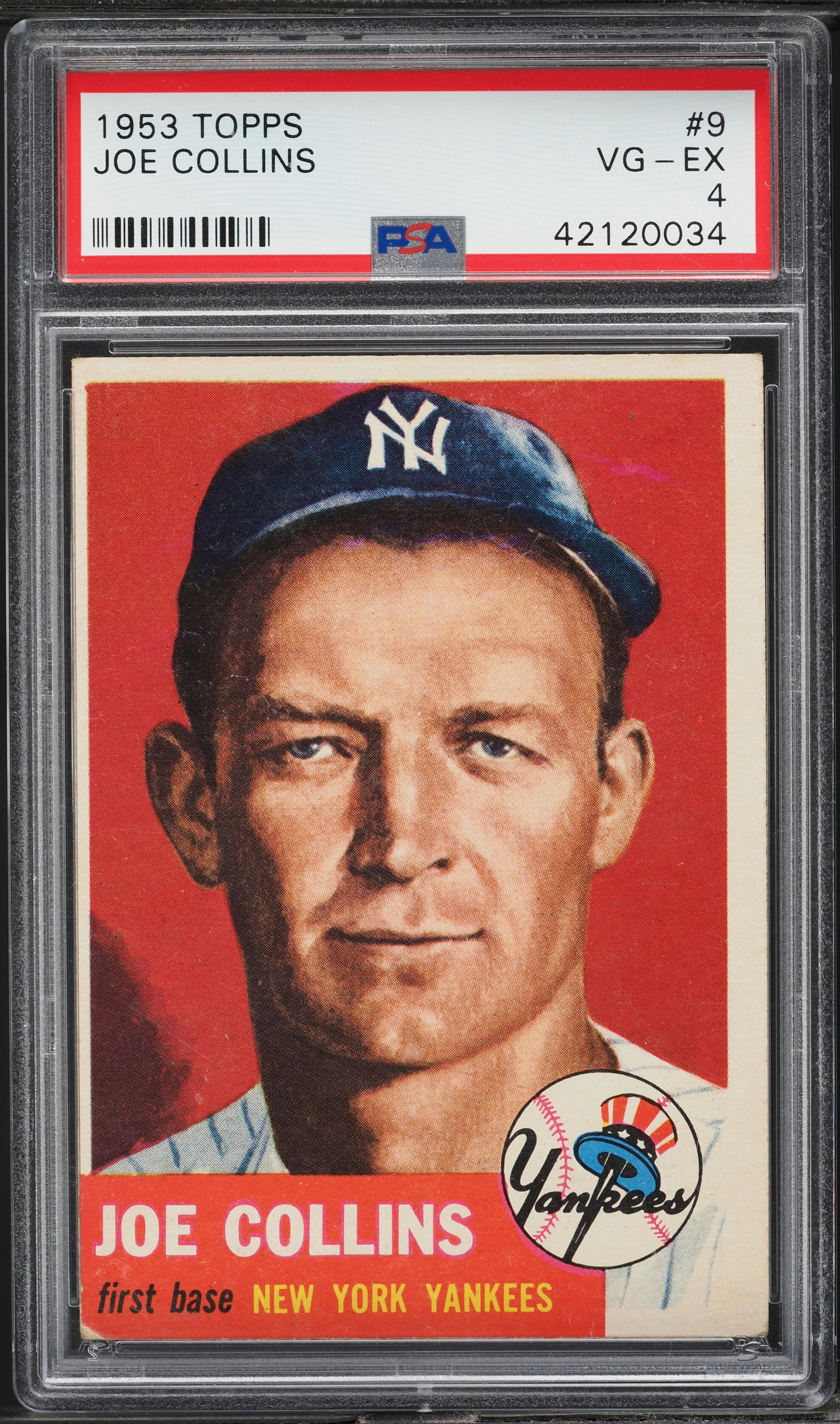 1953 Topps Joe Collins #9 PSA 4 VGEX