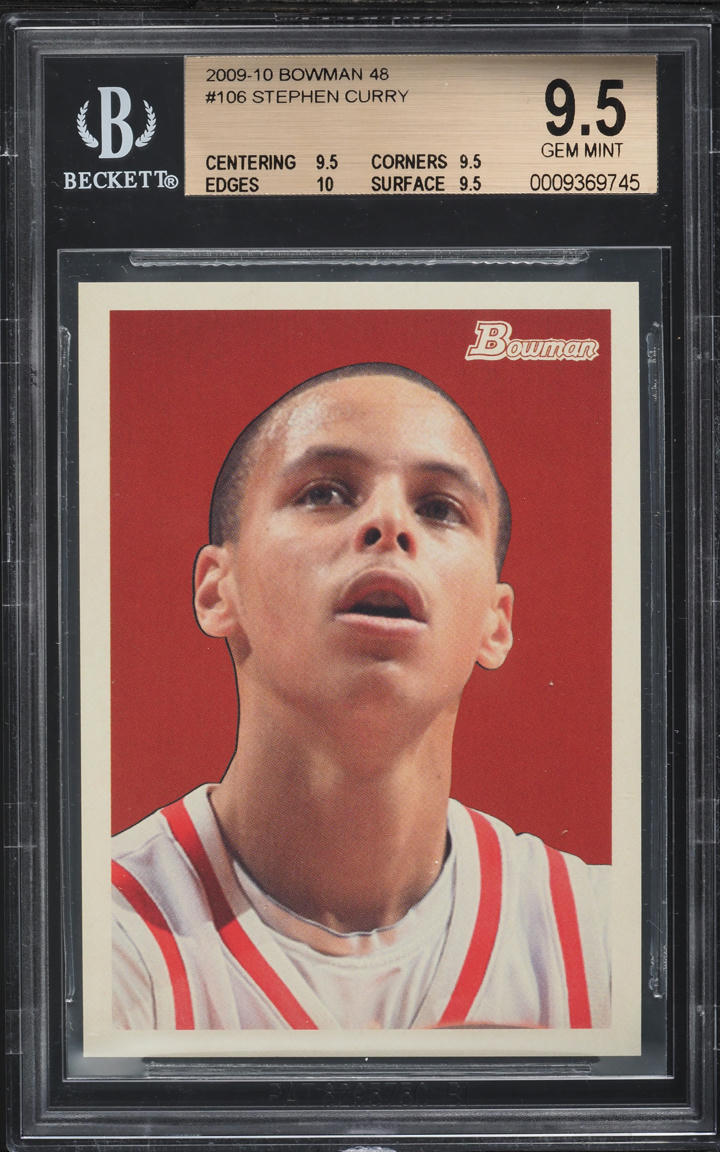 2009 Bowman '48 Stephen Curry ROOKIE /2009 #106 BGS 9.5 GEM MINT