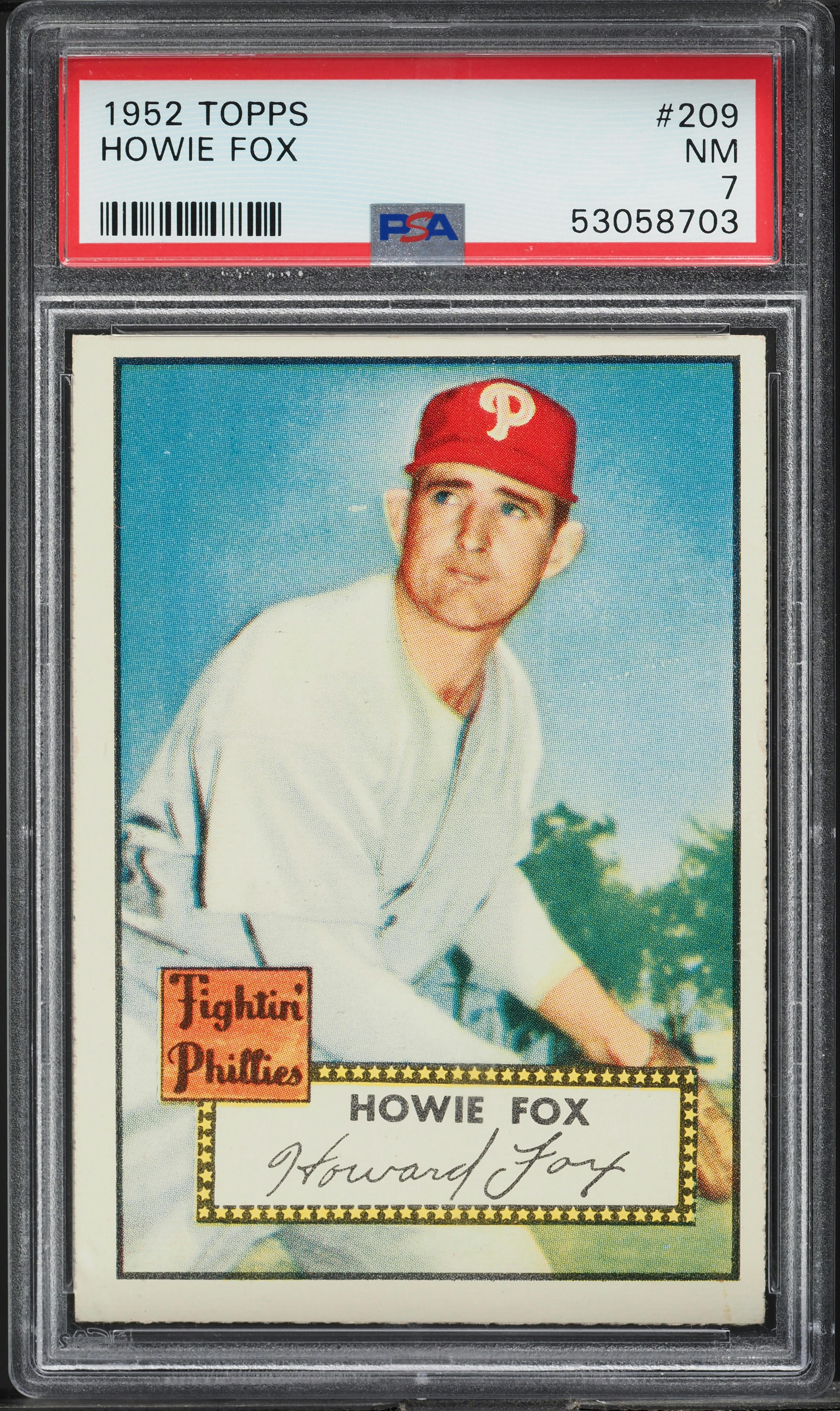 1952 Topps Howie Fox #209 PSA 7 NRMT