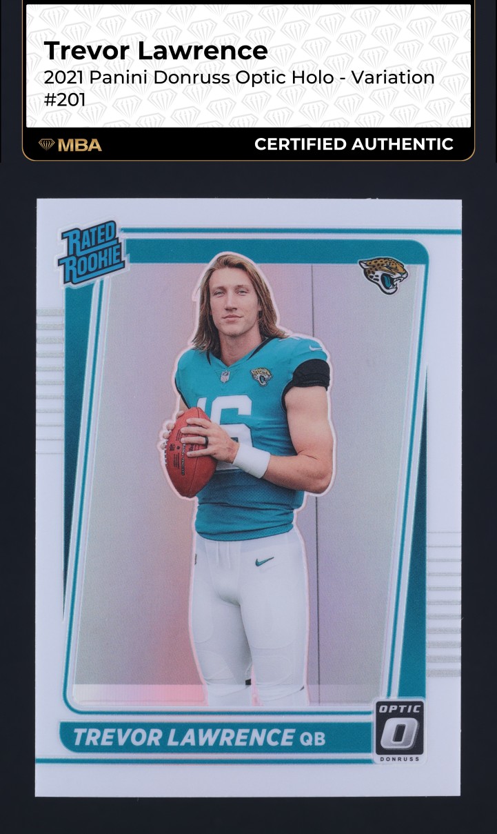 2021 Donruss Optic Holo Variation Trevor Lawrence ROOKIE #201 MBA AUTH