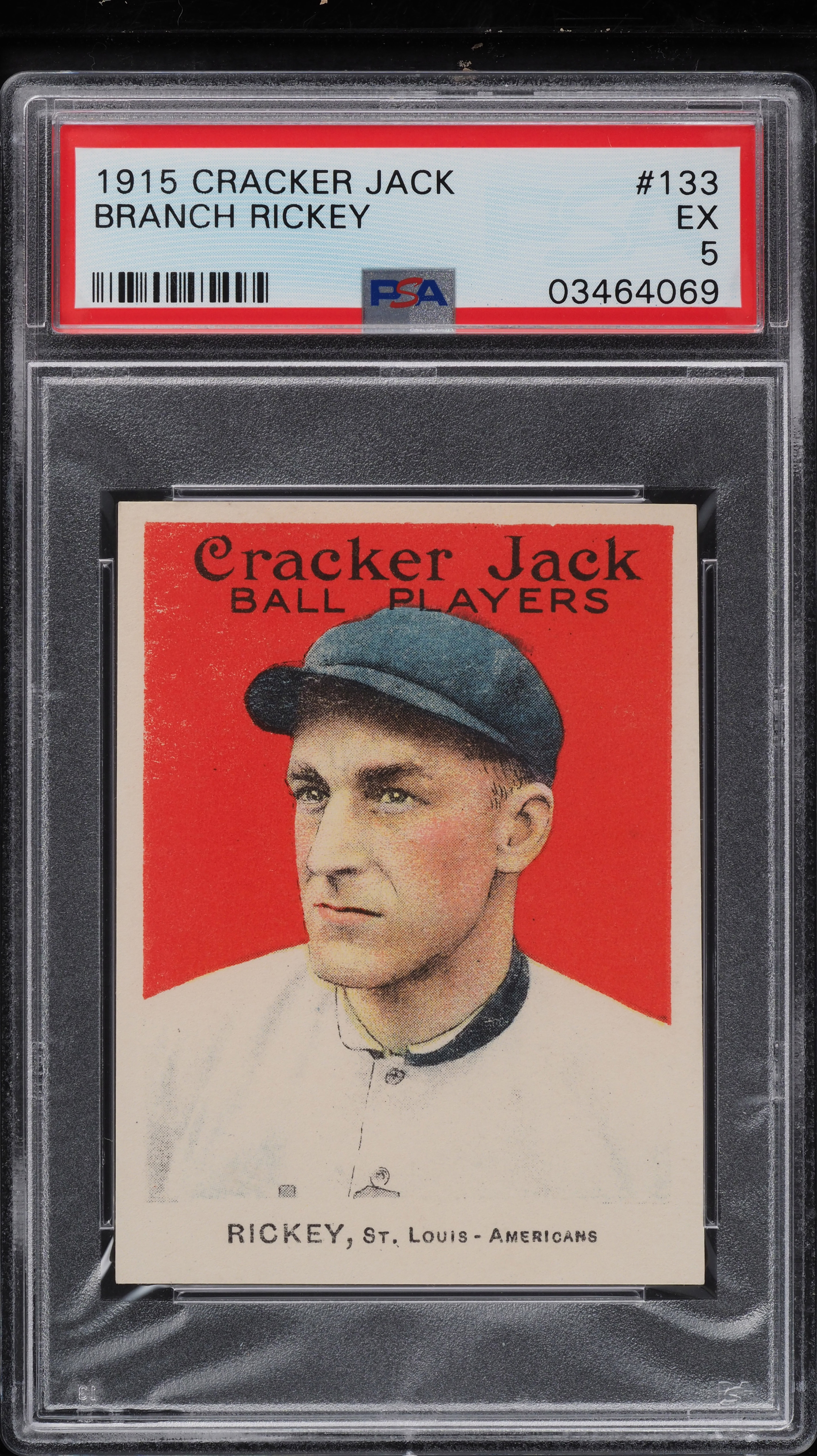 1915 Cracker Jack Branch Rickey #133 PSA 5 EX