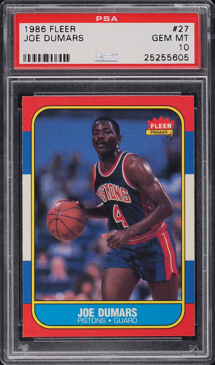 1986 Fleer Basketball Joe Dumars ROOKIE #27 PSA 10 GEM MINT