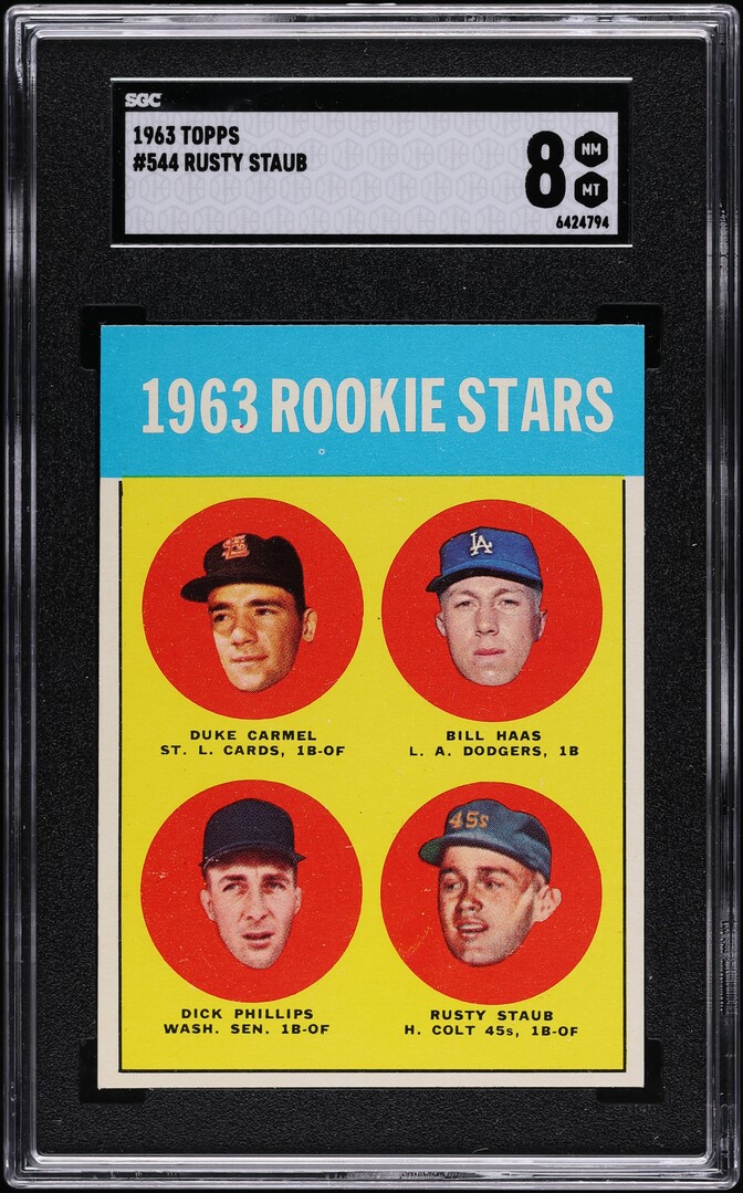 1963 Topps Rusty Staub ROOKIE #544 SGC 8 NM-MT