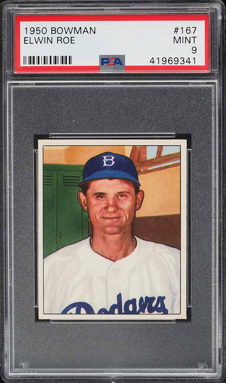 1950 Bowman Elwin Roe #167 PSA 9 MINT