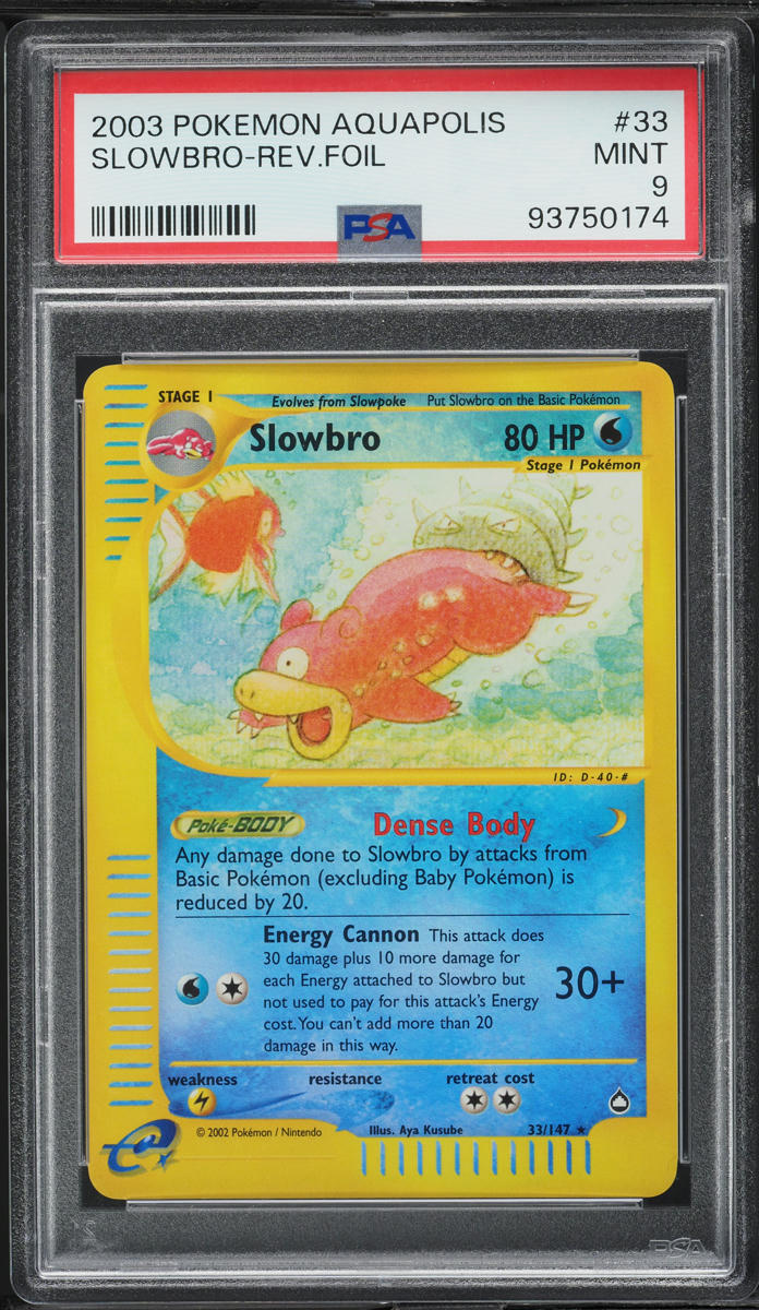 2003 Pokemon Aquapolis Reverse Holo Slowbro #33 PSA 9 MINT