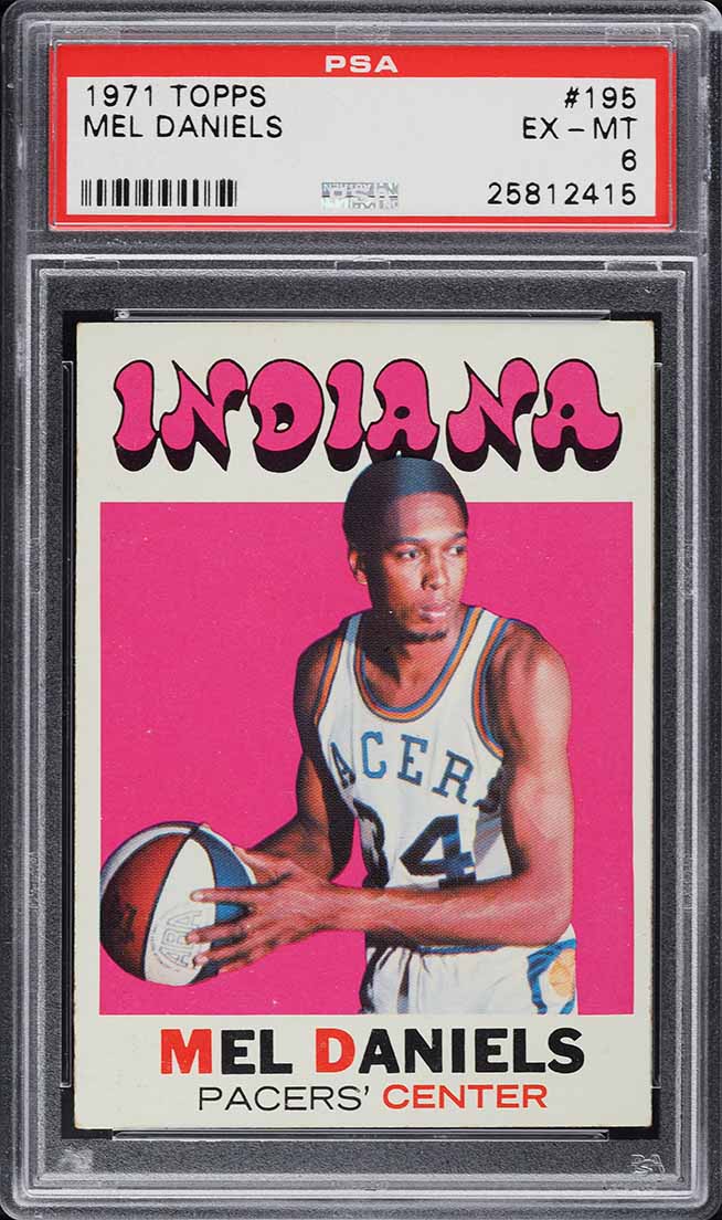 1971 Topps Basketball Mel Daniels #195 PSA 6 EXMT