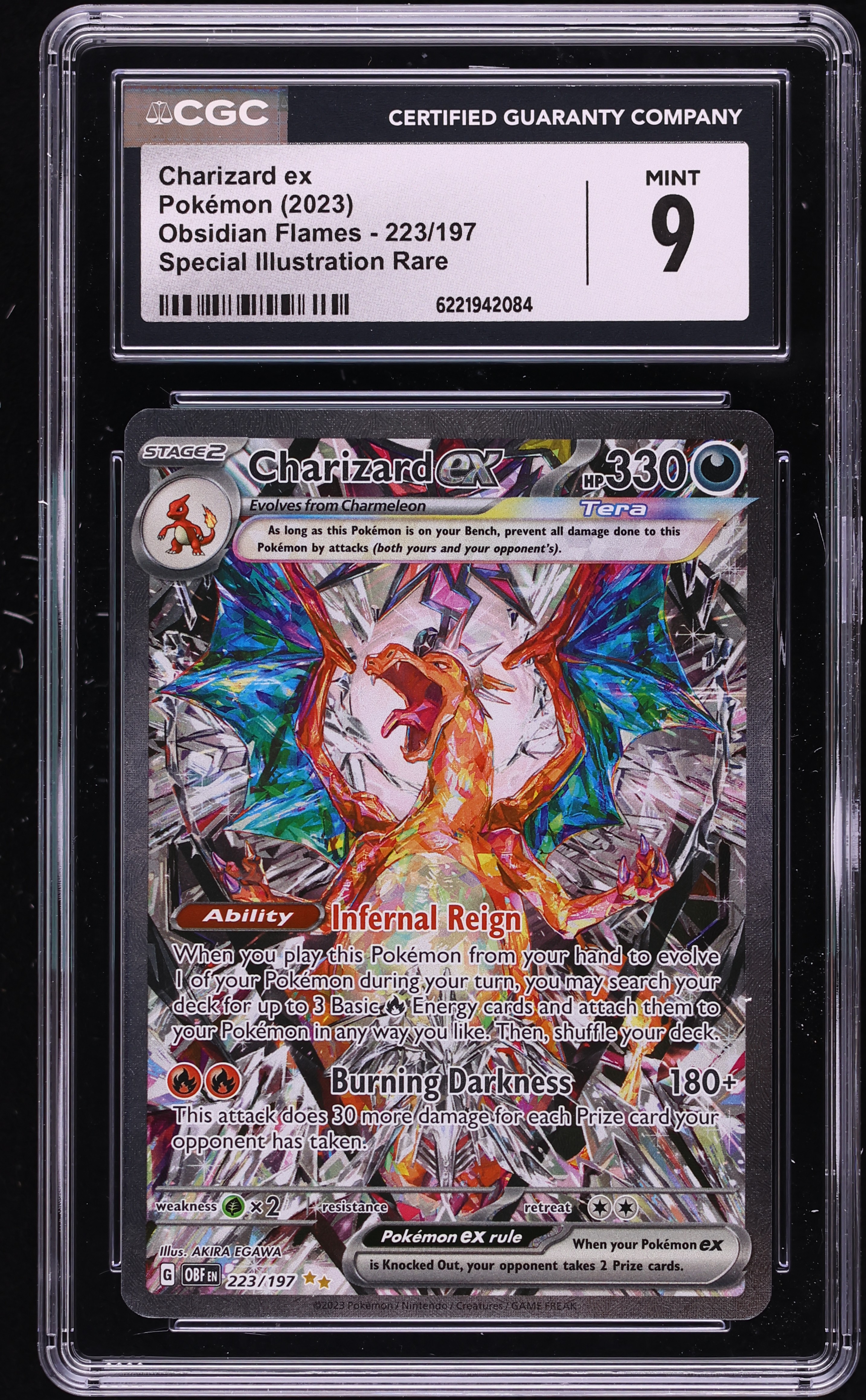 2023 Pokemon Scarlet & Violet Obsidian Flames SIR Charizard Ex #223 CGC 9 MINT