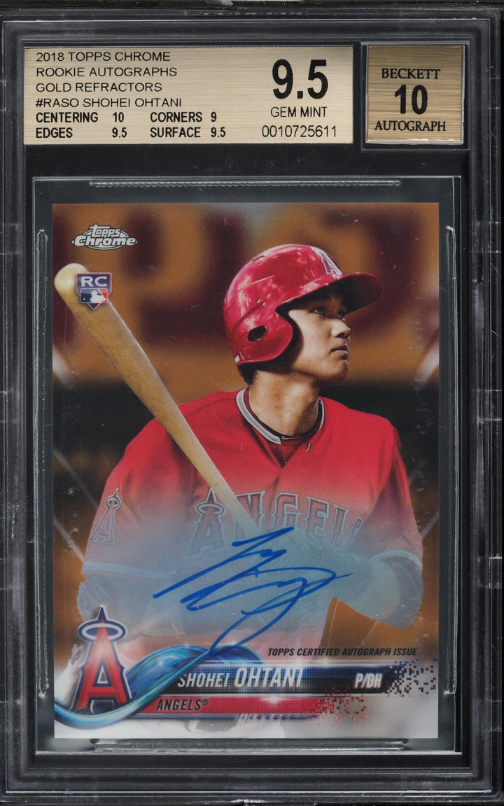2018 Topps Chrome Gold Refractor Shohei Ohtani ROOKIE AUTO /50 #RASO BGS 9.5