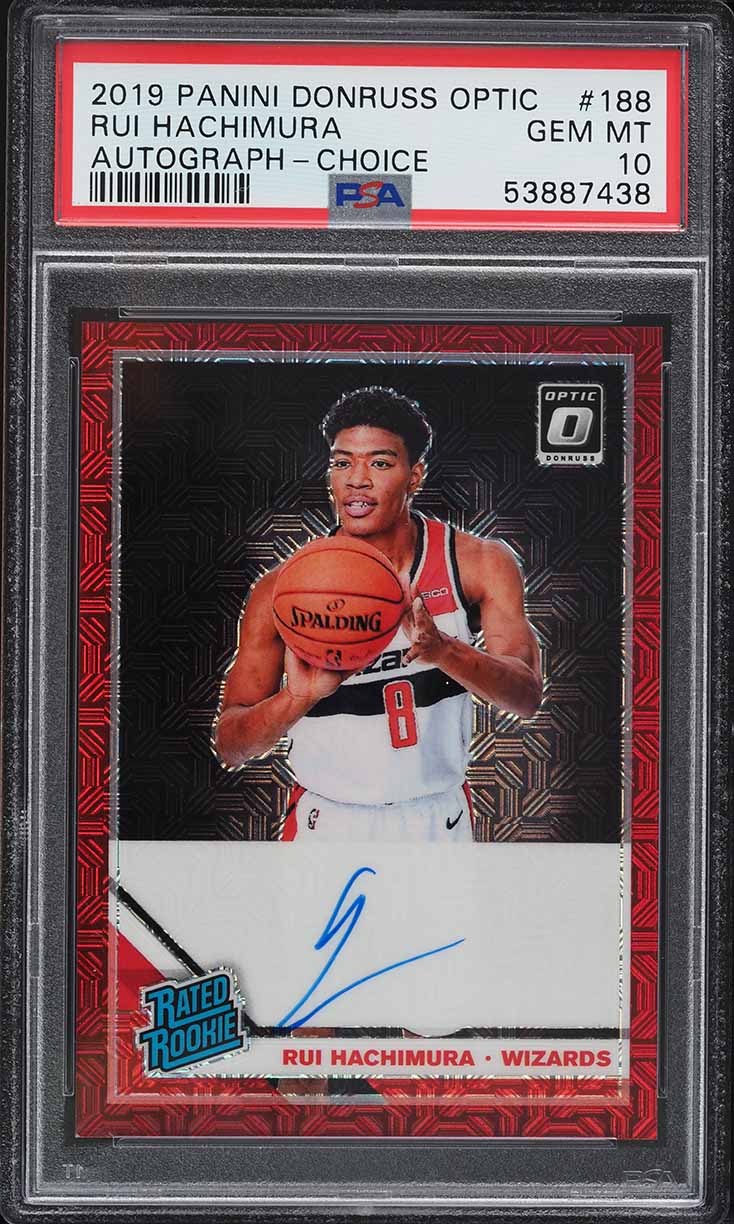 2019 Donruss Optic Choice Rui Hachimura ROOKIE AUTO #188 PSA 10 GEM MINT