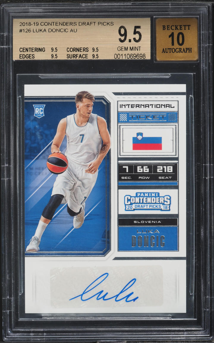 2018 Panini Contenders Draft Picks Luka Doncic ROOKIE AUTO #126 BGS 9.5 GEM MINT