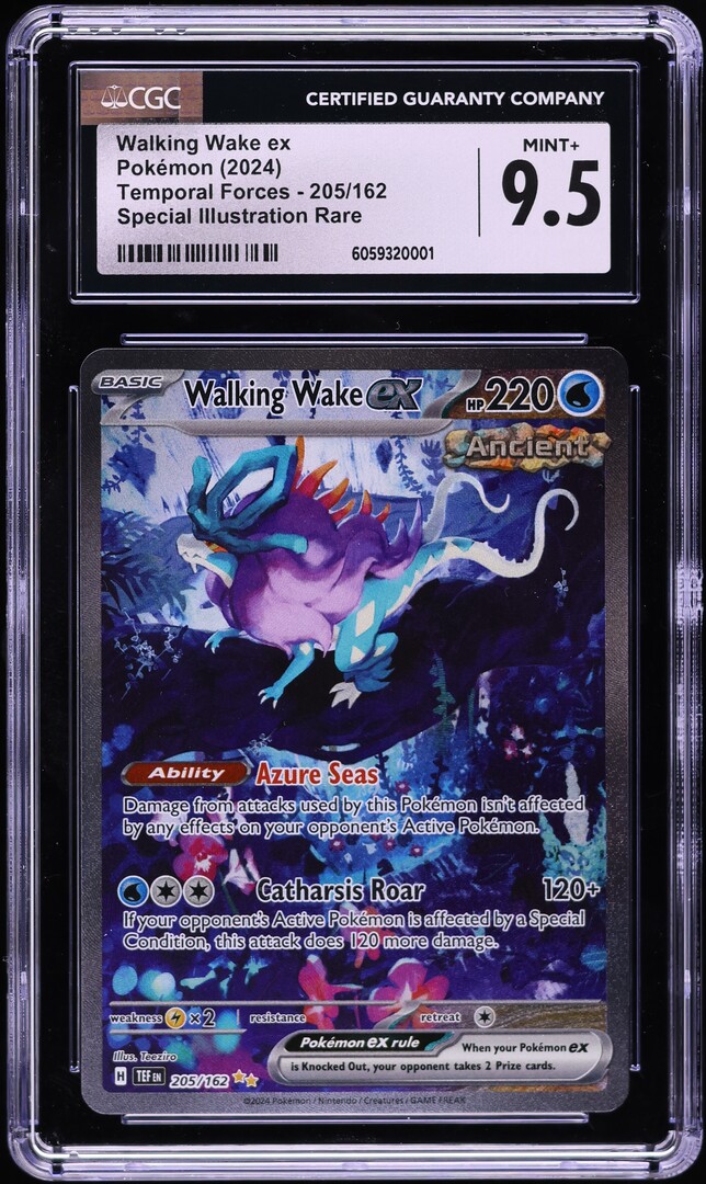 2024 Pokemon SV Temporal Forces SIR Walking Wake ex #205 CGC 9.5 MINT+