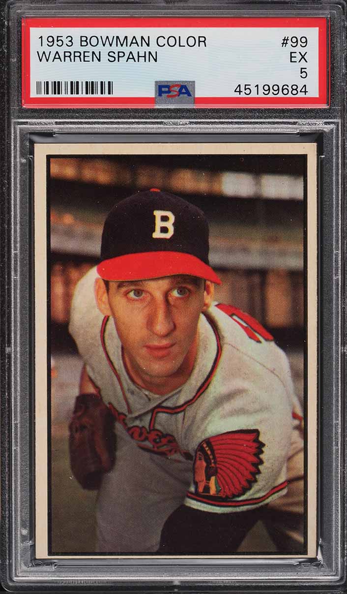 1953 Bowman Color Warren Spahn #99 PSA 5 EX