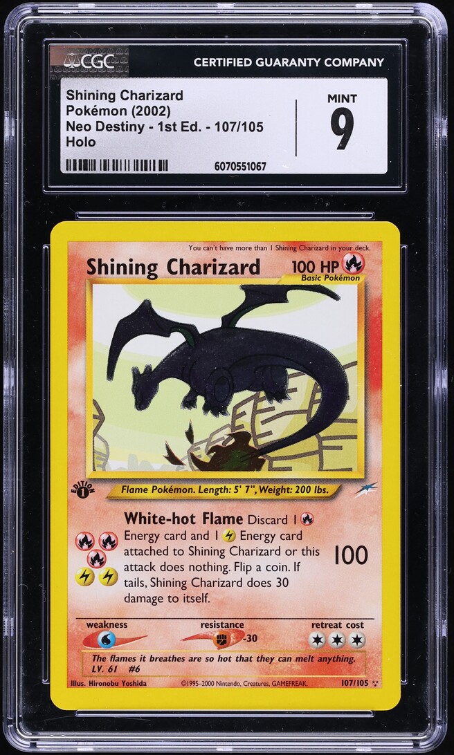 2002 Pokemon Neo Destiny 1st Edition Holo Shining Charizard #107 CGC 9 MINT
