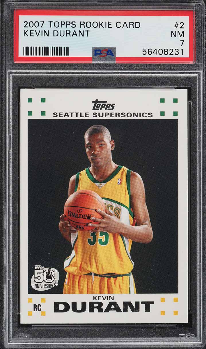 2007 Topps Basketball Kevin Durant ROOKIE #2 PSA 7 NRMT
