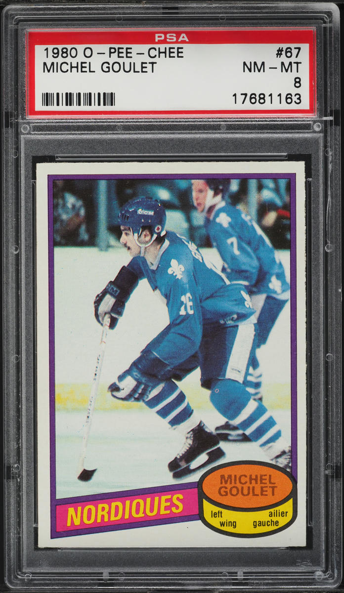 1980 O-Pee-Chee Hockey Michel Goulet ROOKIE #67 PSA 8 NM-MT