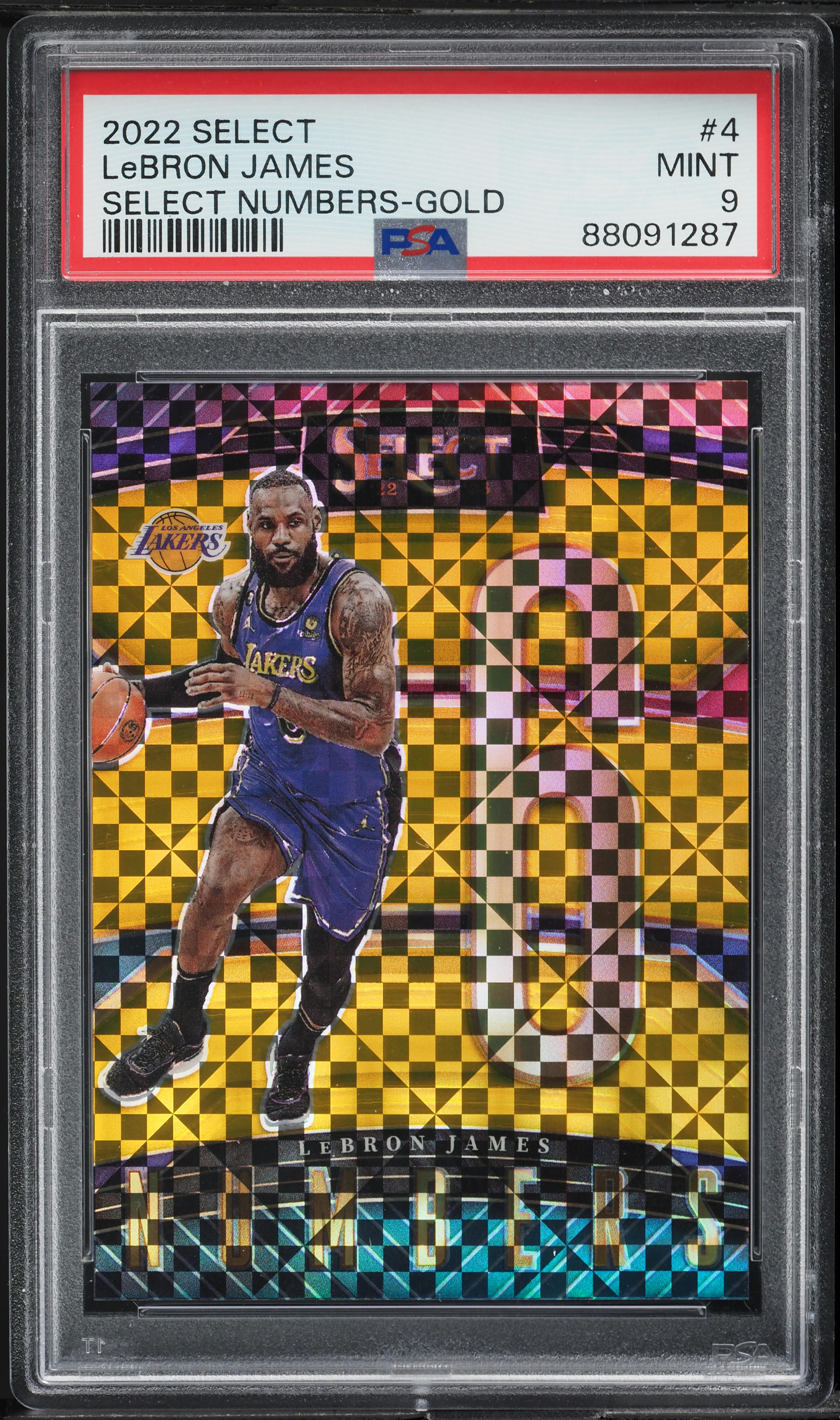 2022 Select Numbers Gold LeBron James 1/10 #4 PSA 9 MINT