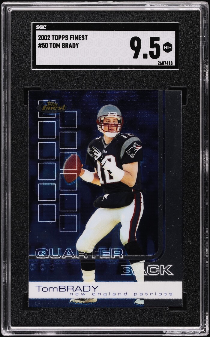 2002 Finest Football Tom Brady #50 SGC 9.5 MINT+