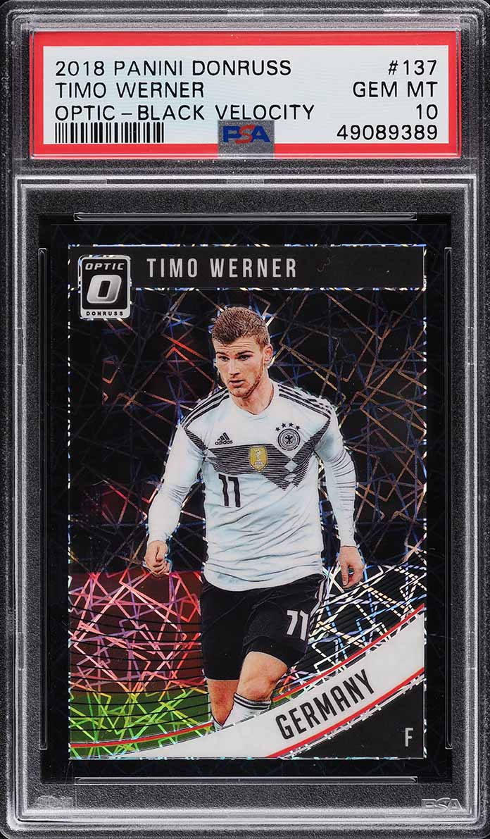 2018 Donruss Optic Black Velocity Timo Werner ROOKIE /25 #137 PSA 10 GEM MINT