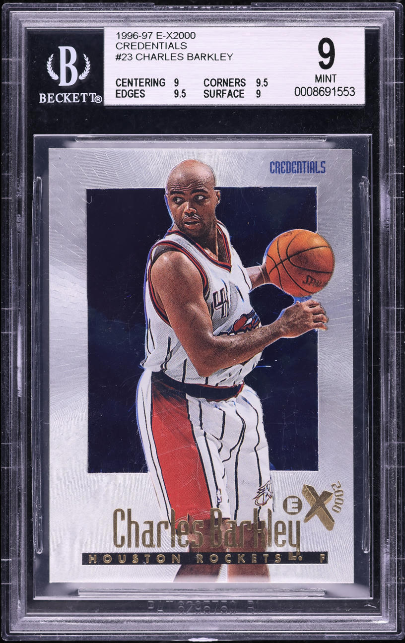 1996 Skybox E-X2000 Credentials Charles Barkley /499 #23 BGS 9 MINT