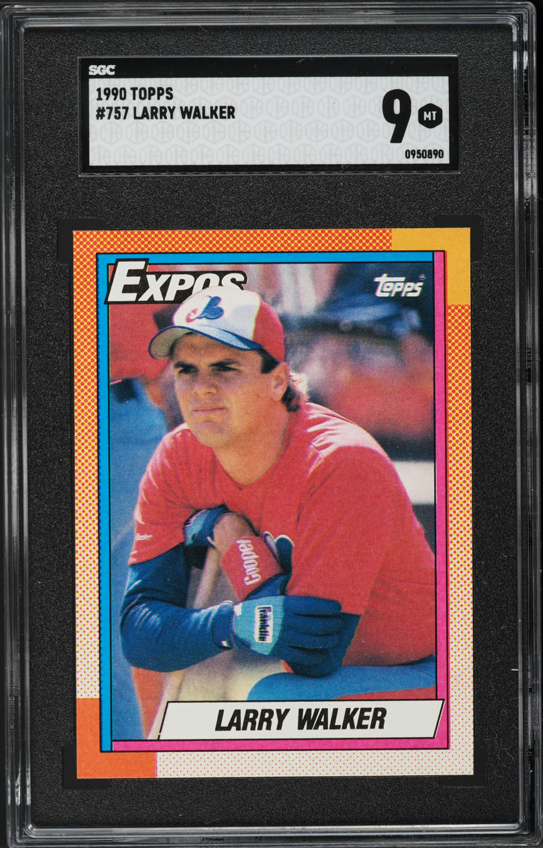1990 Topps Larry Walker ROOKIE #757 SGC 9 MINT