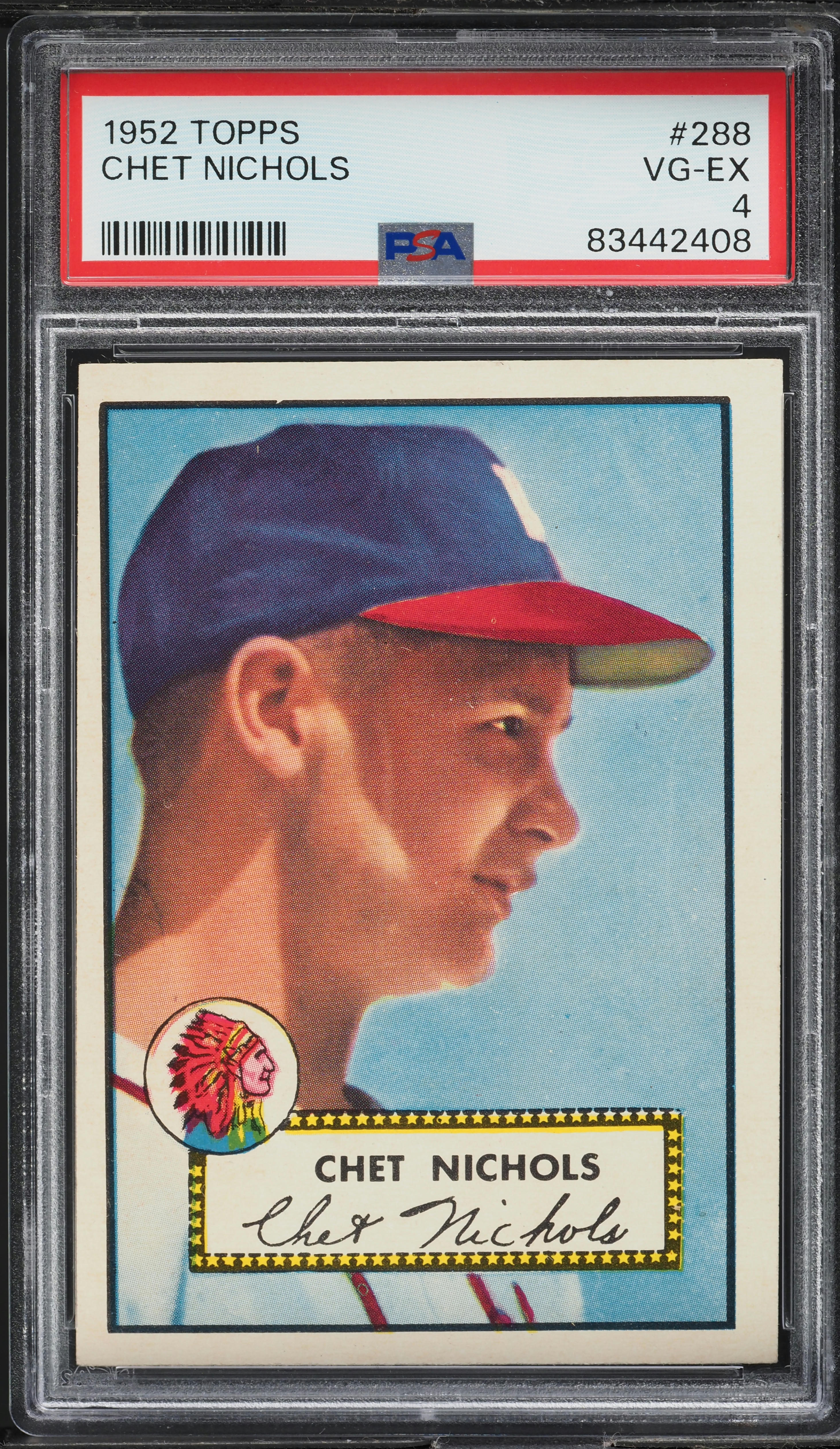 1952 Topps Chet Nichols #288 PSA 4 VGEX