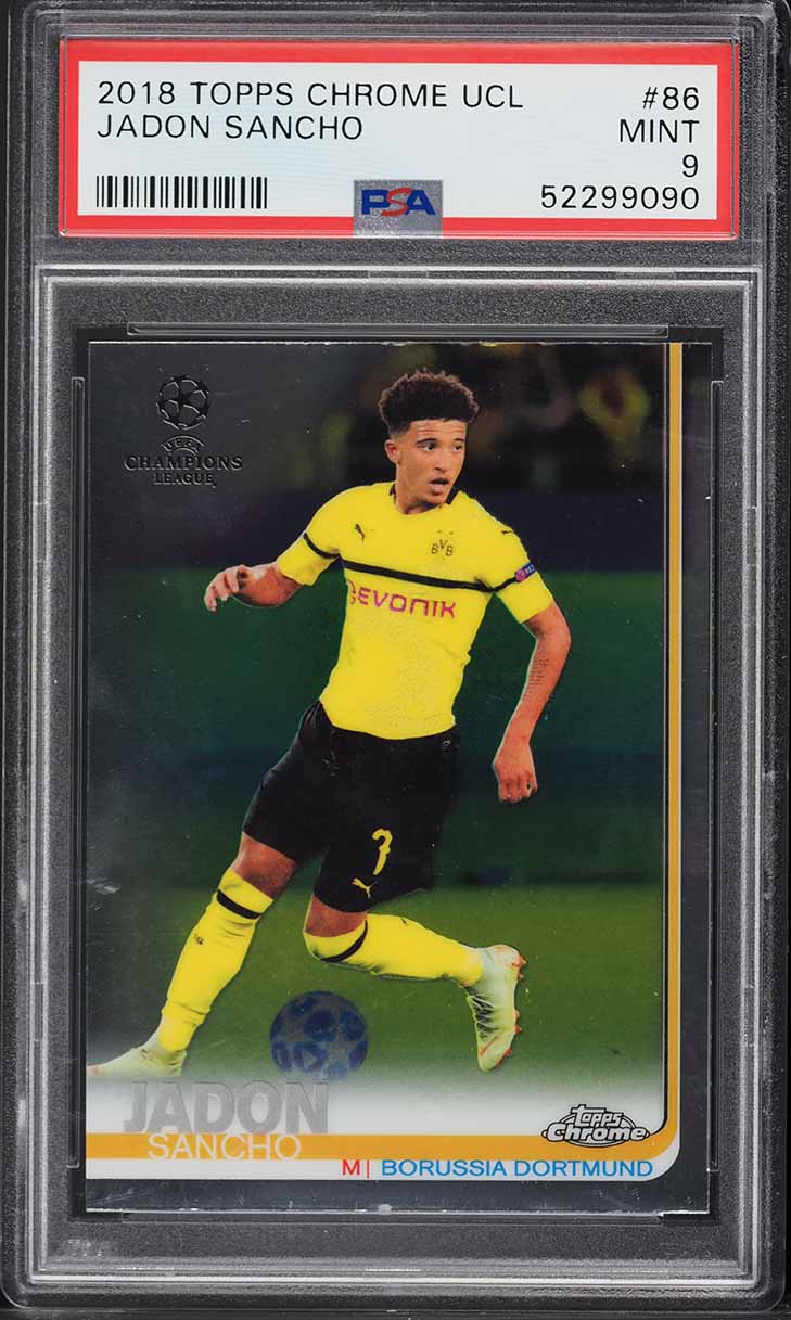 2018 Topps Chrome UEFA Champions League Jadon Sancho ROOKIE #86 PSA 9 MINT