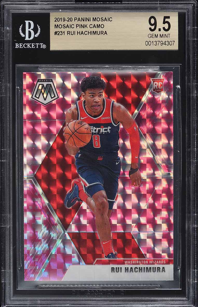 2019 Panini Mosaic Pink Camo Rui Hachimura ROOKIE #231 BGS 9.5 GEM MINT