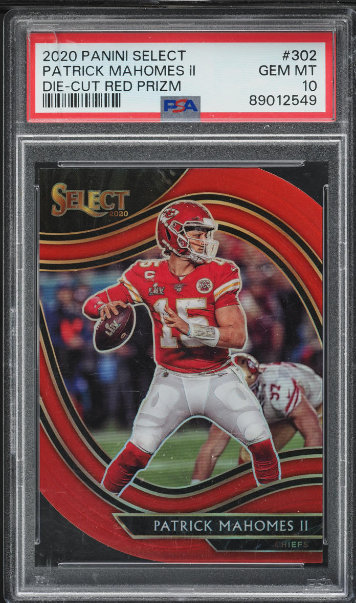 2020 Select Field Level Red Prizm Die-Cut Patrick Mahomes II #302 PSA 10 GEM