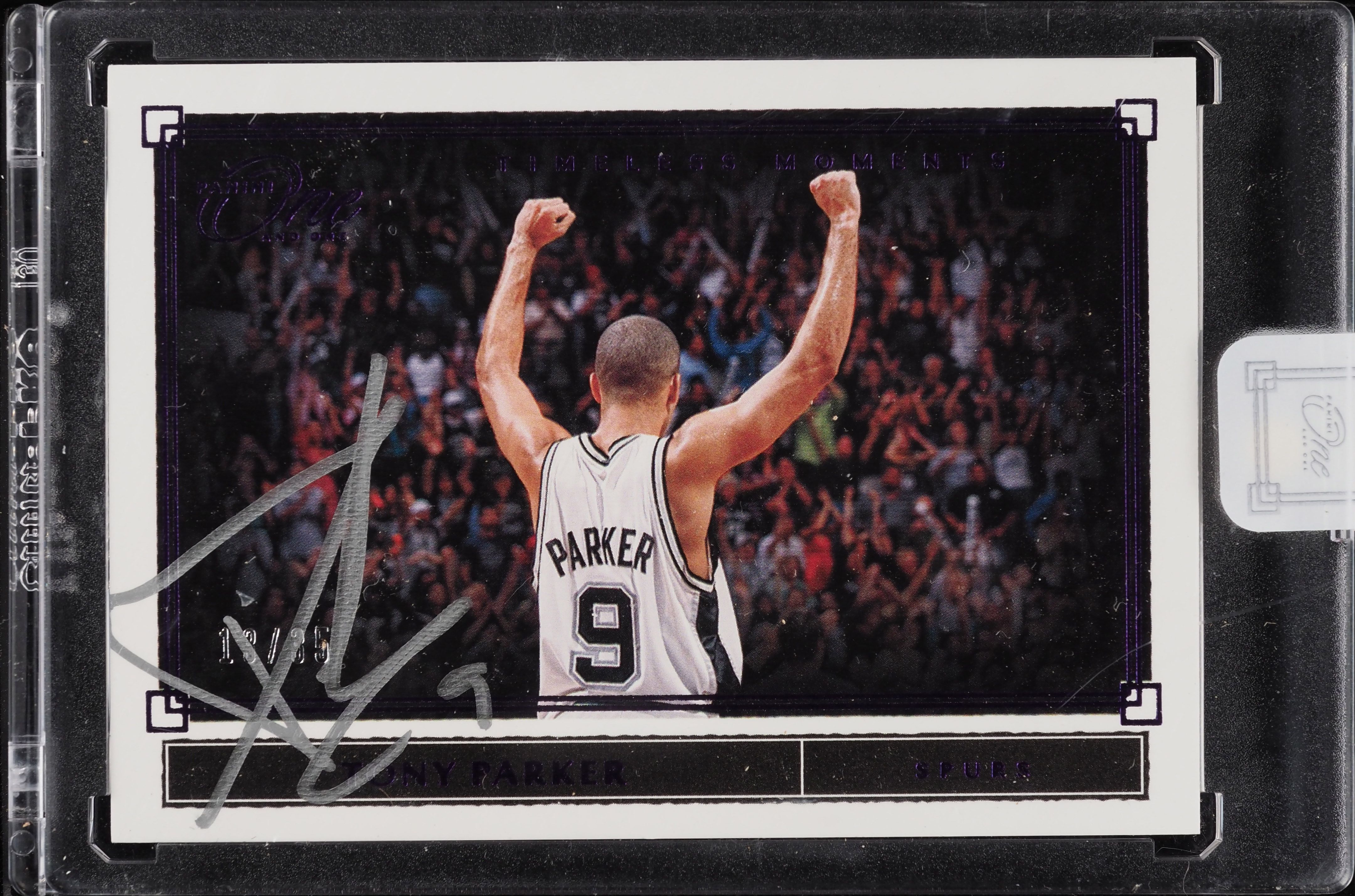 2019 Panini One And One Timeless Moments Purple Tony Parker AUTO /35 #TM-TPK