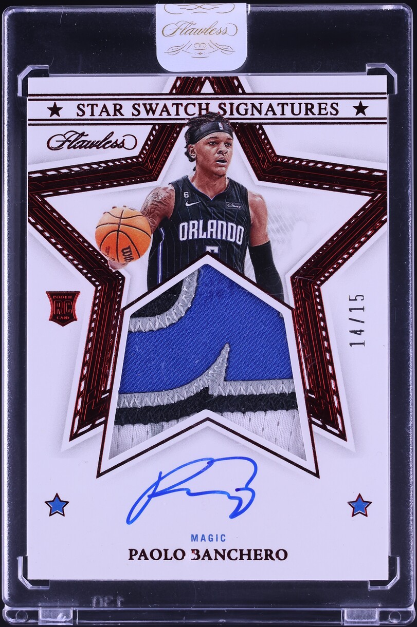 2022 Panini Flawless Star Swatch Ruby Paolo Banchero RC PATCH AUTO /15 #SSS-PBC